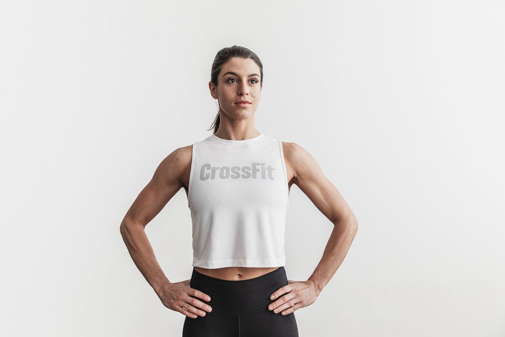 NOBULL Women's Crossfit® Muscle Tank Tops - White - Ireland (8321ZWYHI)